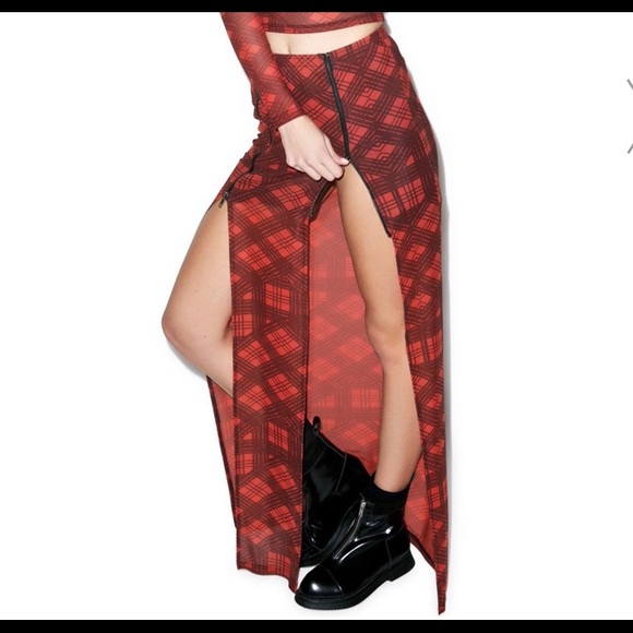 UNIF Dresses & Skirts - Evil Twin Plaid Maxi Skirt